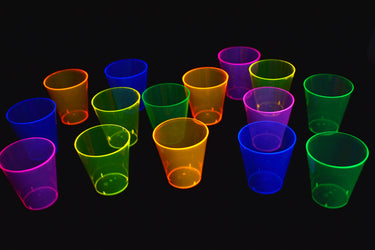 2 Ounce 50ct Neon UV Blacklight Reactive Glow Party Shot Glasses